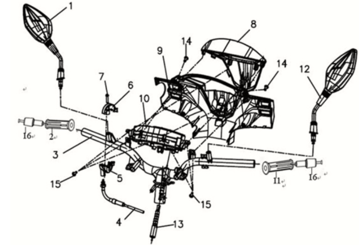 KPL-Scheinwerfer Sym Symphony ST 125I E4 Hellschwarz (BK-7C/Black ST)