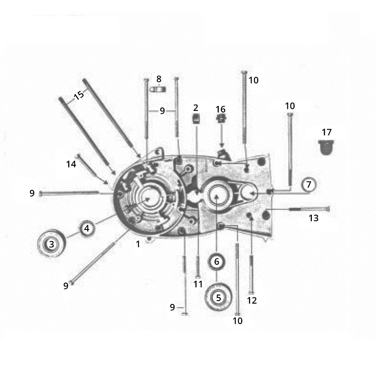 Linkes Kurbelgehäuse Zundapp GTS 50 517-40L5