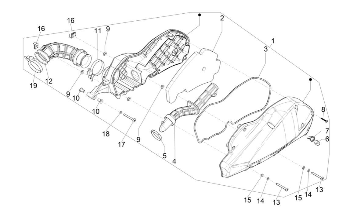 Luftfilter Piaggio MP3 300 HPE/300 HPE SPORT E5 ABS 2020-2022 (EMEA)