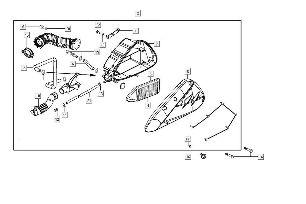 Luftfilter AGILITY 16+ 4T 125 Matt Metallic Hellblau