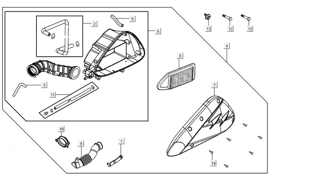 Luftfilter AGILITY 16+ 4T 200i Mattes Metallic-Silber