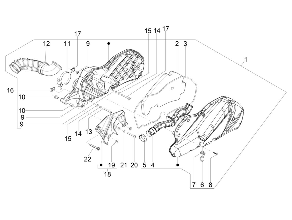 Luftfilter Piaggio Beverly 300 IE ABS E4 2016 - 2020 (EMEA)