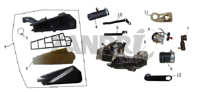 Luftfilter BTC Grande Retro GT1 blau creme metallic