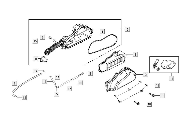 Luftfilter Kymco Agility 12' 4-Takt sportliches Blau