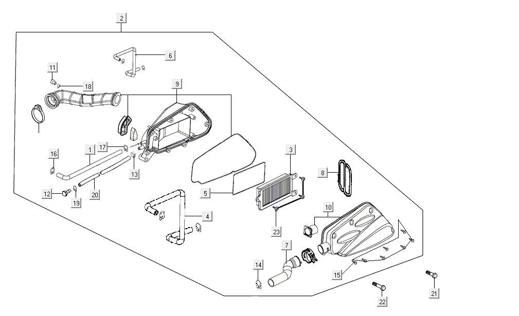 Luftfilter Kymco Agility 16'+ 4-Takt-Einspritzung euro4 mattblau