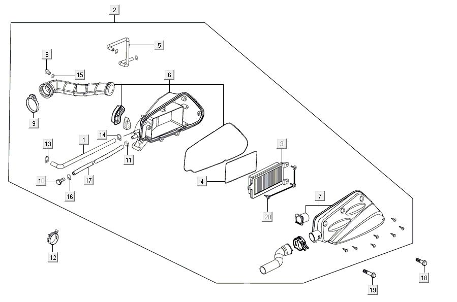 Luftfilter Kymco Agility 16'+ 4t mattes Metalic Silber