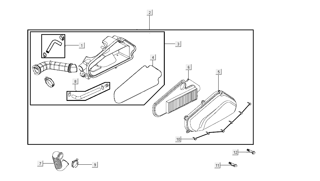 Luftfilter kymco agility FR 12' 4-Takt euro4 grün