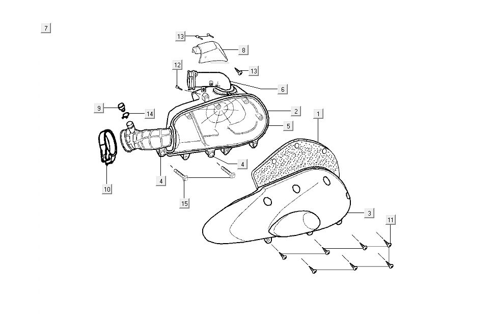 Luftfilter Kymco B&W LC 2-Takt silber