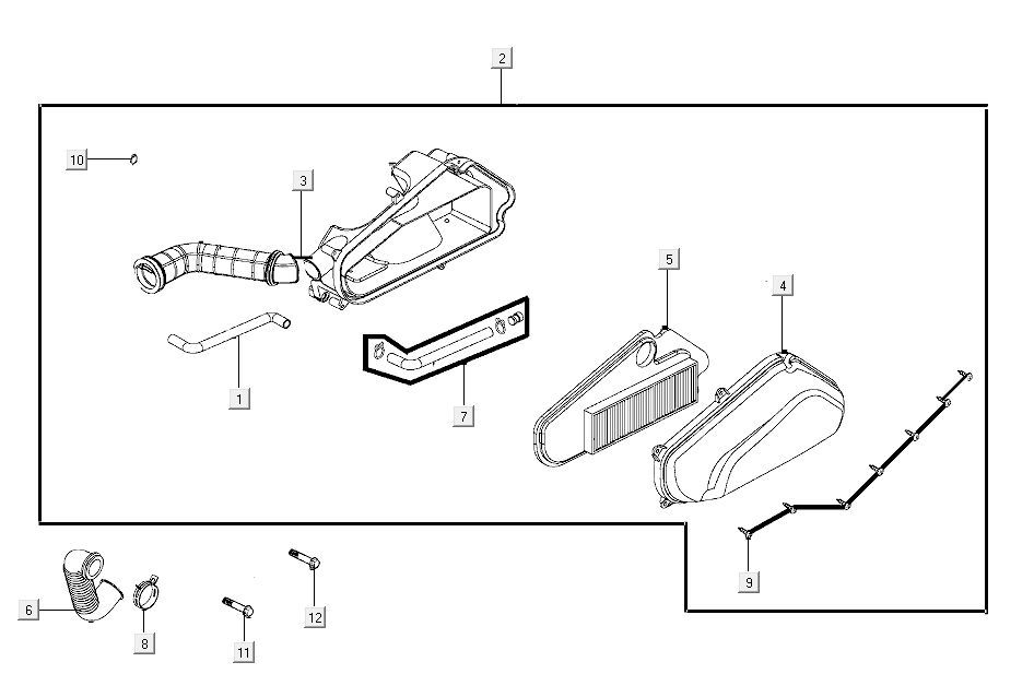 Luftfilter Kymco Carry 4-Takt-Einspritzung euro4 glänzend schwarz