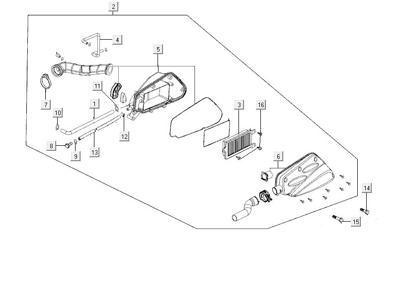 Luftfilter Kymco City 16' 4-Takt dunkelgrau