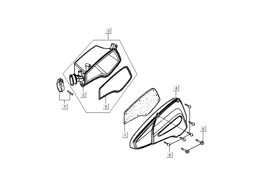 Luftfilter Kymco People 2-Takt blau
