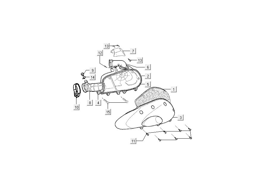 Luftfilter Kymco Super9 Wechselstrom o.m 2-Takt mattschwarz silber