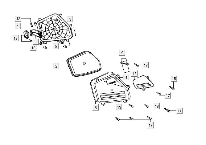 Luftfilter Kymco ZX 2t Wechselstrom silber-orange