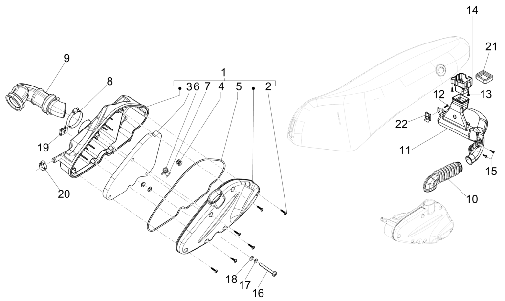 Piaggio Fly 125 4-Takt 3V IE E3 Luftfilter