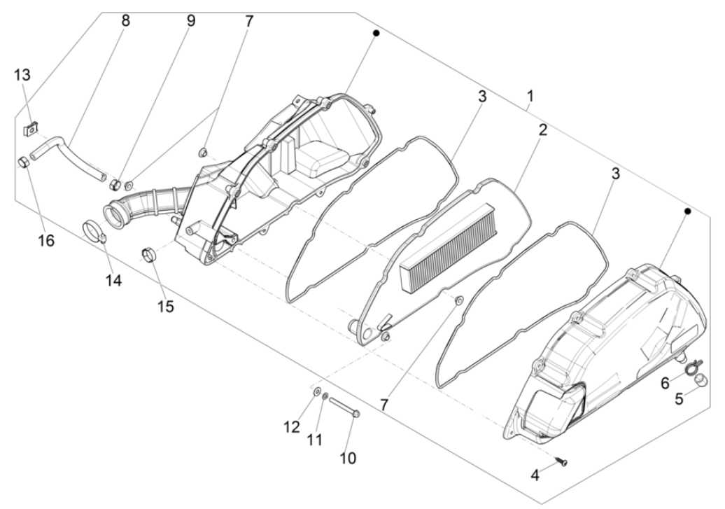 Luftfilter Piaggio Medley 150 4T IE ABS E4 2016-2020 (EMEA)