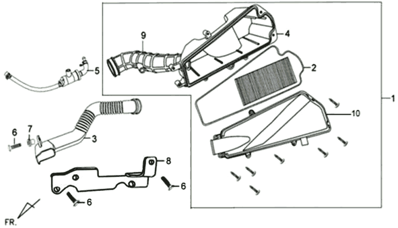 Luftfilter Sym Fiddle II (BK-7C) grau
