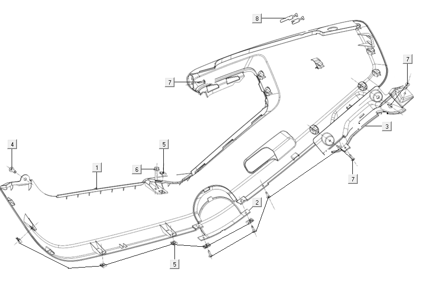 Motorabdeckung rechts Niu M+ Sport Silber