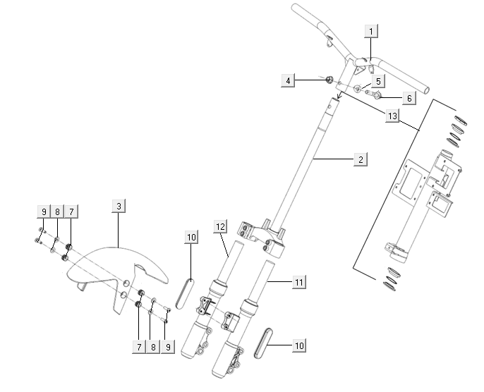 Lenker - Vordergabel Niu M+ Sport weiß