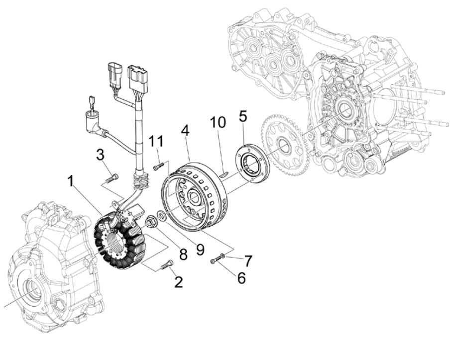 Piaggio Beverly 125 RST 4T 4V IE E3 2010-2015 (EMEA) magnetisches Schwungrad