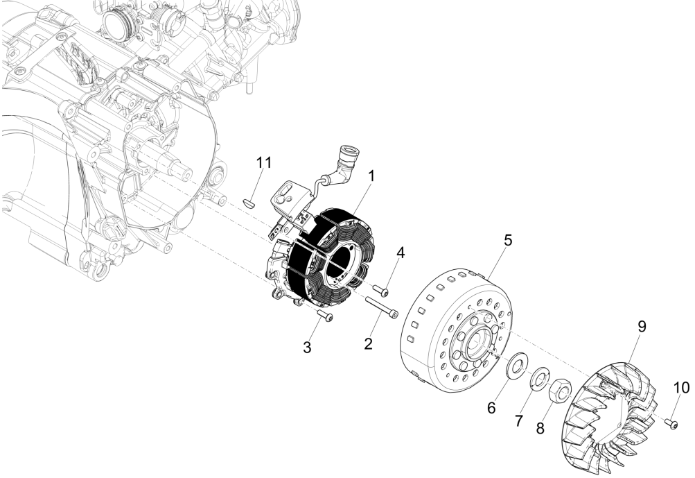 Piaggio Medley 150 4T IE ABS E4 2016-2020 magnetisches Schwungrad (EMEA)