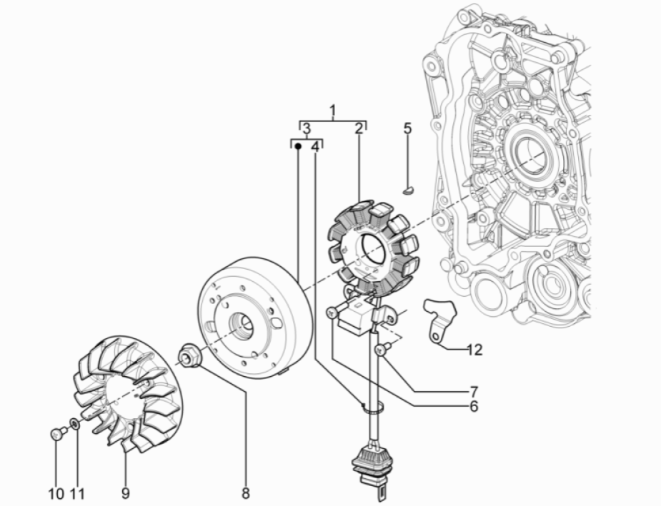 Zündung - Stator - Schwungscheibe Piaggio Typhoon 50 2-Takt Euro 3 2011