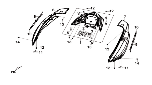 Beschichtung Sym Joymax 125I ABS Mattgrau (GY-7450U)