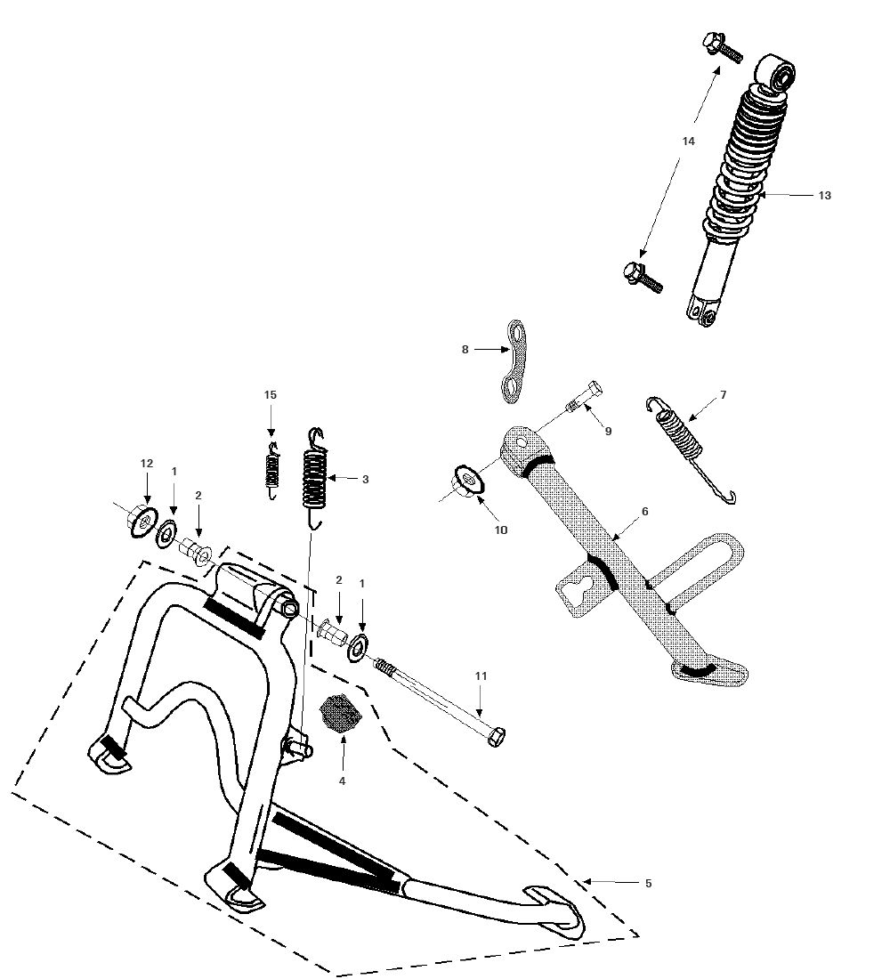 Hauptständer - Stoßdämpfer Peugeot Tweet 4-Takt