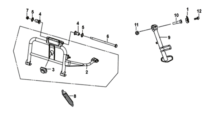 Hauptständer - Seitenständer - Kickstart Sym Symphony ST 200I