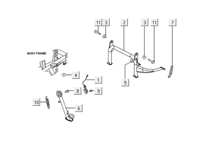 Hauptständer - Seitenständer Kymco Downtown 125i