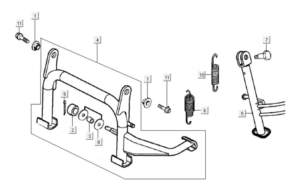 Hauptständer - Seitenständer Kymco Grand Dink 250cc