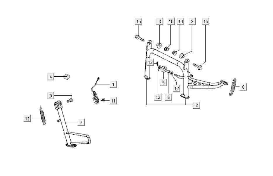 Hauptständer - Seitenständer Kymco Xciting 400i Mattschwarz