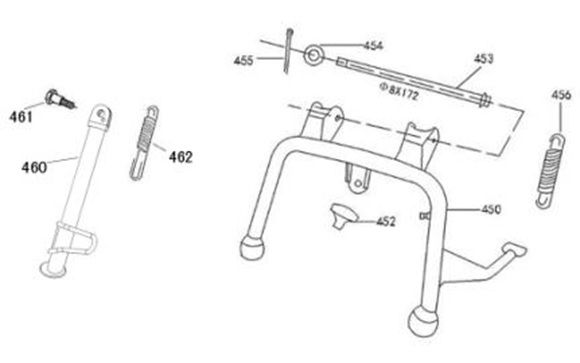 Hauptständer Benzhou YY80T-18 YY50QT (-18) dunkelblau