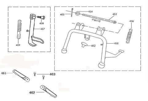 Haupständer China Joy Anthrazit matt