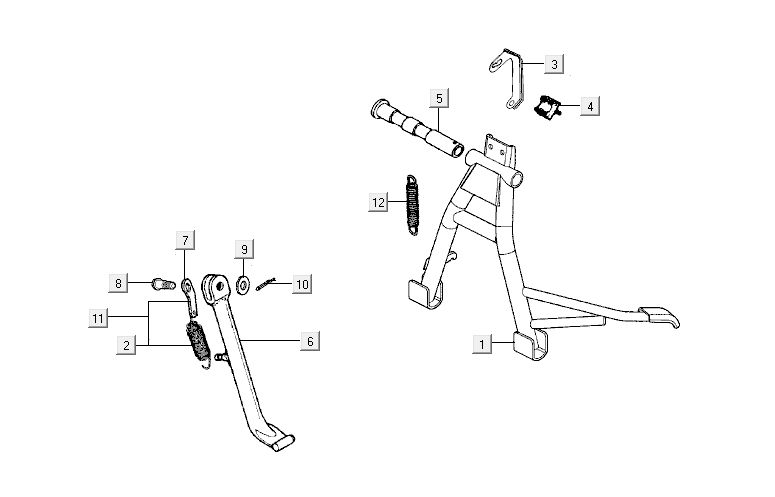 Hauptstand Kymco Activ 4-Takt rot-schwarz