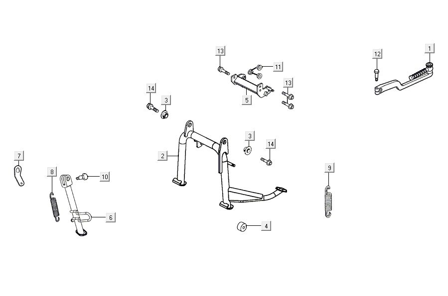 Hauptstand Kymco Agility 16'+ 4t mattes metalic silber