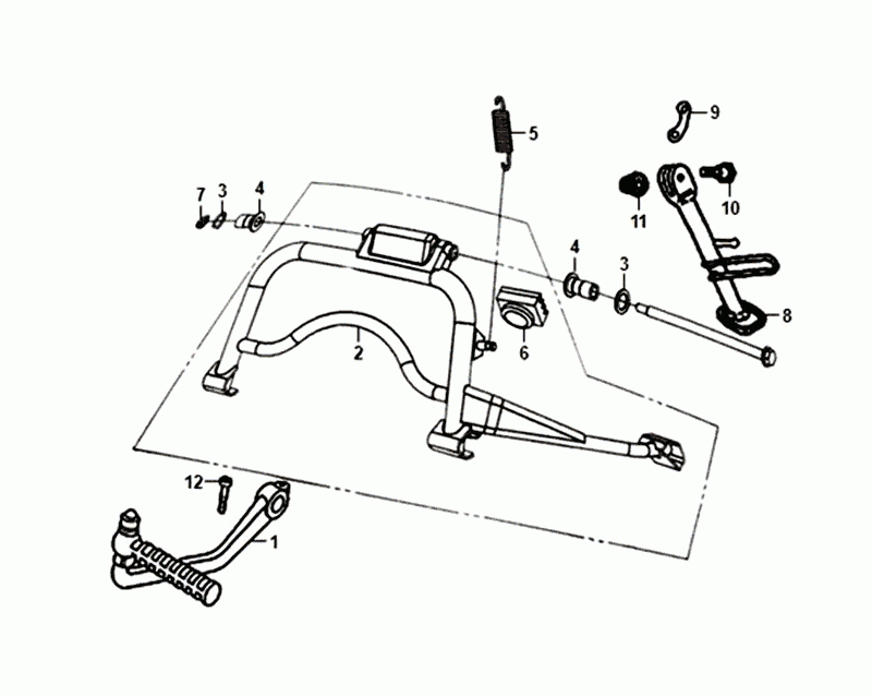 Kickst Sym Allo Euro4 (BK-5560S) Seitenständerleuchte, Schwarz