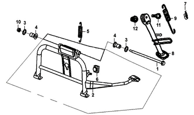 Hauptständer/Seitenständer Sym Jet 14 125I E4