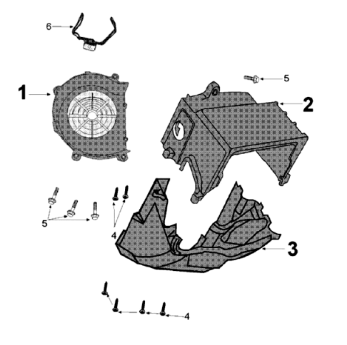 Motor afdekplaat Peugeot Django 125 Allure E3 2014-2017