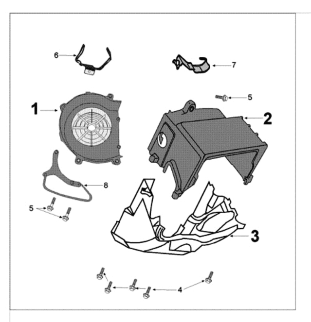 Motor afdekplaat Peugeot Tweet 125 E3 2010-2013