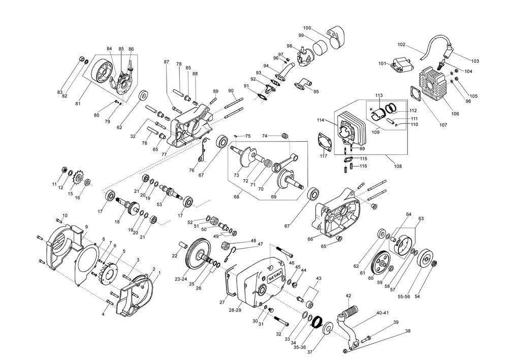 Motor Beta Cyclo 45km rot 2007 2-Takt