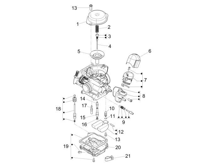 Vergaser Piaggio New Fly 4-Takt 4-Ventil