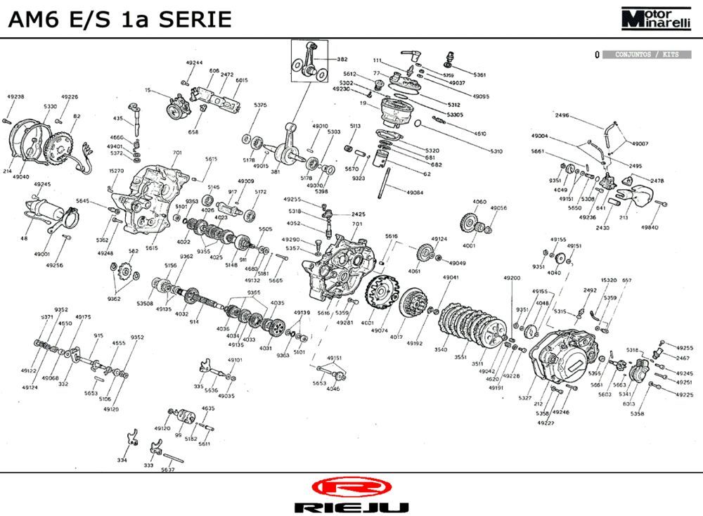 Motor Rieju RS1 rot-blau 2001 2-Takt