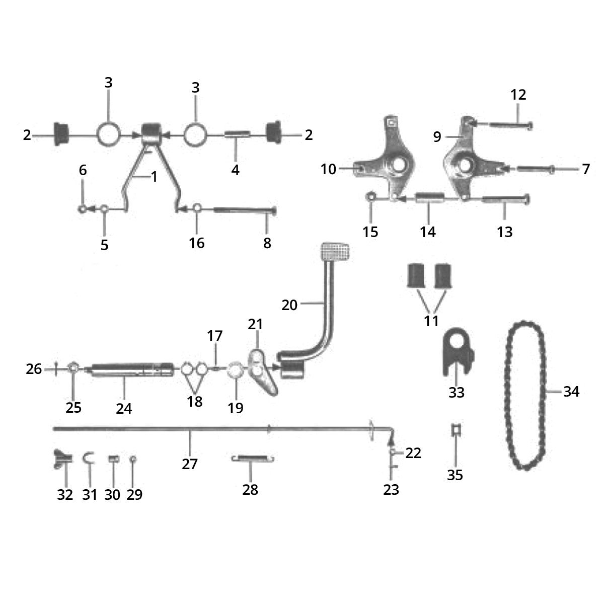 Motoraufhängung Fußbremskette Zundapp 50 517-40L0