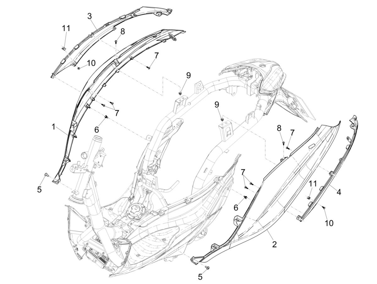 Motorbildschirm Piaggio Medley 125 4T IE ABS E4 2016-2019 (EMEA)