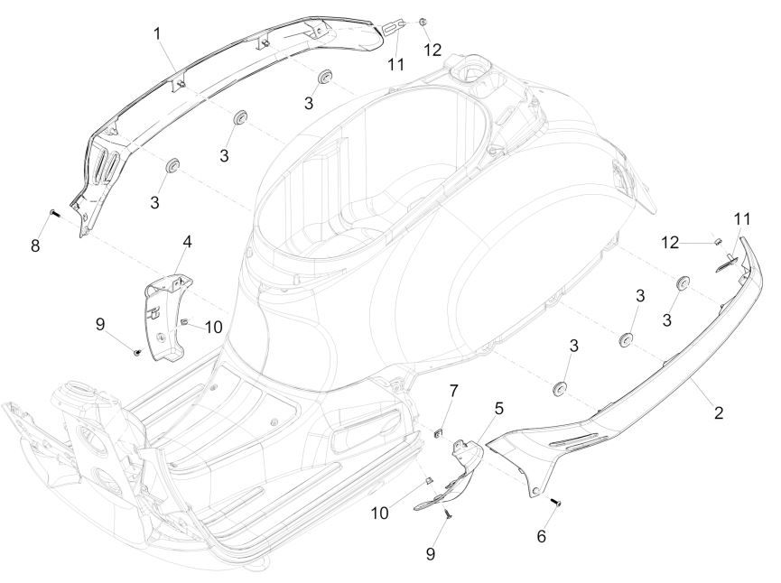 Motorscheibe GTS 125 IE technisches Grau 742/B
