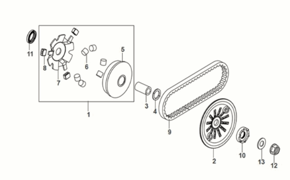 Frontassy Sym Mio 50I E5 für Mobilantriebe