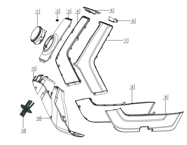 Frontabdeckungen Niu N-Pro weiß - rot