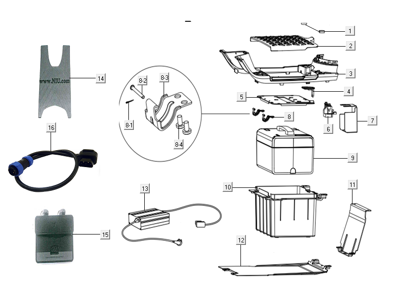 Batterie - Trittbrett Niu N-Pro