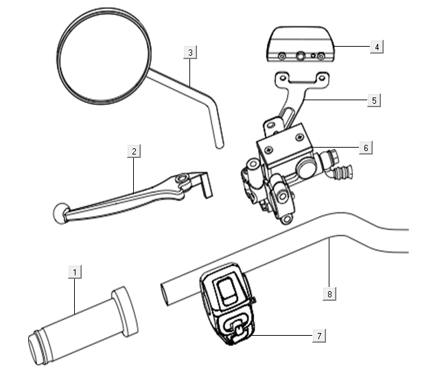 Lenkerschalter - Spiegel links Niu N-Pro
