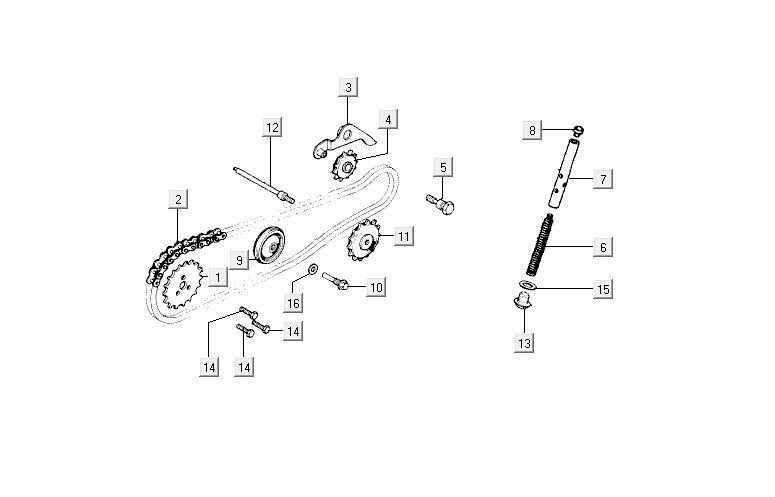Nockenwellenkette Kymco Activ 4-Takt blau-schwarz